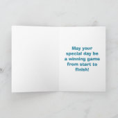 Game Time Blue Sports Birthday Party カード (内部)