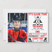 Game Time Hockey 1st Birthdayパーティー写真 招待状 (正面)