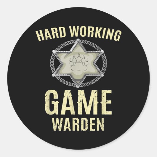 Game Warden Inspired Wildlife Warden Related Game ラウンドシール (正面)