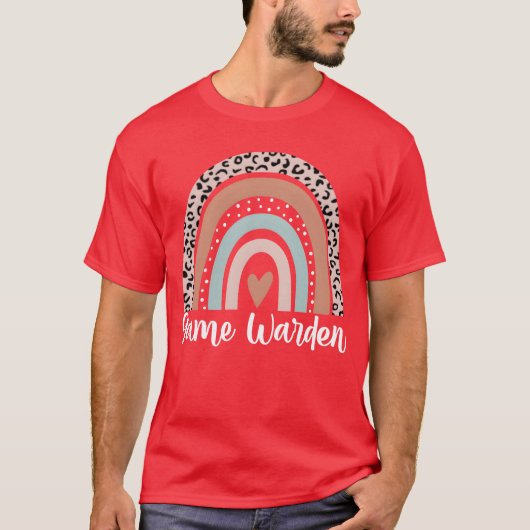 Game Warden Rainbow Leopard Funny Game Warden boy Tシャツ (正面)