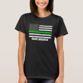 Game Warden   Thin Green Line American Flag Tシャツ (正面)