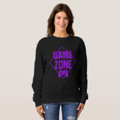 Game Zone Controller Purple Video Game Gamer Shirt スウェットシャツ (正面フル)