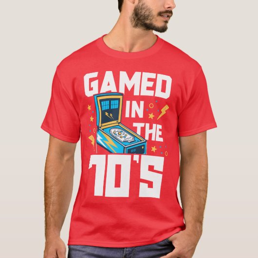 Gamed Inhe 70s Pinball For Men Retro Arcade Gift f Tシャツ (正面)