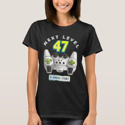 Gamer 47th Birthday Next Level 47 Game Controller  Tシャツ (正面)