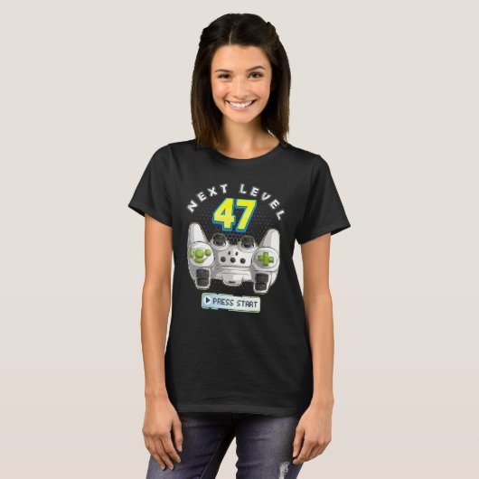 Gamer 47th Birthday Next Level 47 Game Controller  Tシャツ (正面フル)