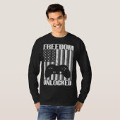 Gamer 4th Of July Freedom Unlocked Video Games Boy Tシャツ (正面フル)