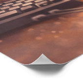 Gamer Anime Cat at Keyboard Poster ポスター (角)