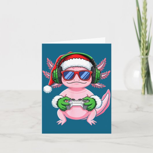 Gamer Axolotl Christmas Shirt Funny Video Game San カード (正面)