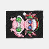 Gamer Axolotl Christmas Shirt Funny Video Game San フリースブランケット (正面(横))