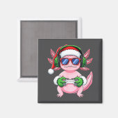 Gamer Axolotl Christmas Shirt Funny Video Game San マグネット (正面/裏面)