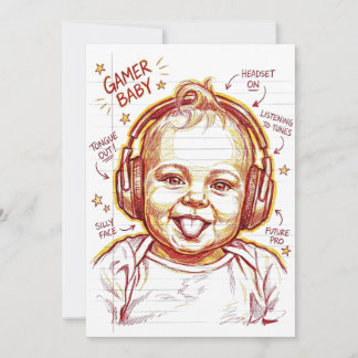 Gamer Baby Funny Gaming Art 招待状