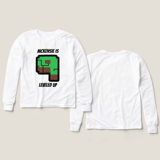 Gamer Birthday Building Pixel Green Level 9  (デザイン 正面＆背面)