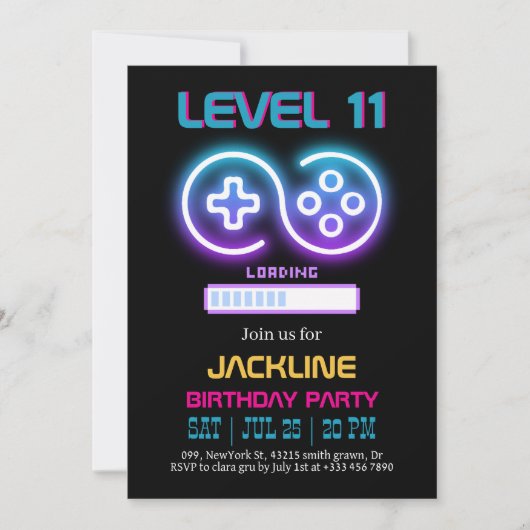 Gamer  Birthday Invitation 招待状 (正面)