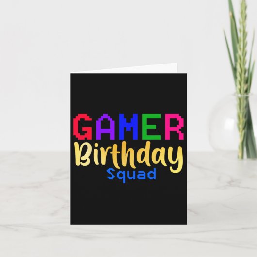 Gamer Birthday Squad Party Happy B-day Video Game  カード (正面)