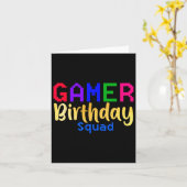 Gamer Birthday Squad Party Happy B-day Video Game  カード (黄色い花)