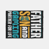 Gamer Bond – Father And Son Game Together  フリースブランケット (正面(横))