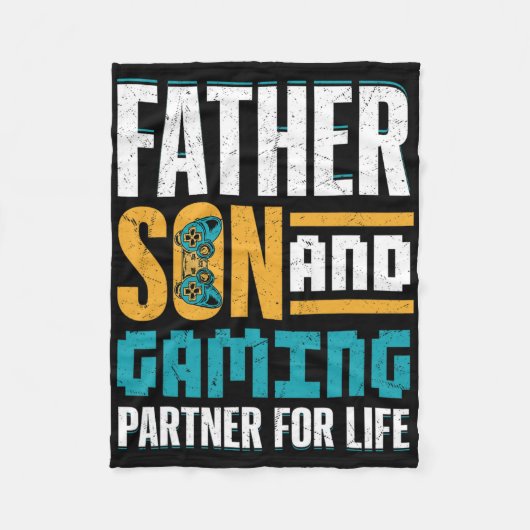 Gamer Bond – Father And Son Game Together  フリースブランケット (正面)
