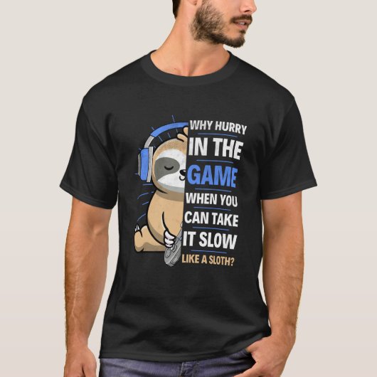Gamer Boy Sloth  Sloth Gaming Pun Phrase Boys Men  Tシャツ (正面)