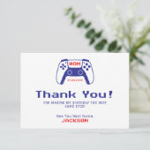 Gamer Boys Gaming Birthday Party サンキューカード (スタンド正面)