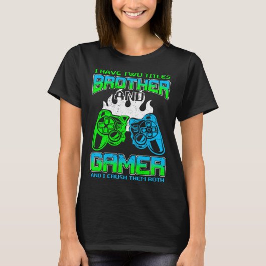 Gamer Boys Kids  Idea Video Games  Brother Gaming Tシャツ (正面)