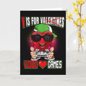 Gamer Boys Teen Valentines Day V Is For Video Game カード (黄色い花)