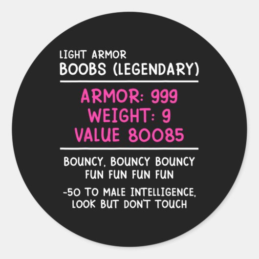 Gamer Breast (legendary) Video Player Gaming Girl ラウンドシール (正面)