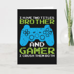 Gamer Brother Gameゲームコンソール誕生日ギフト カード<br><div class="desc">誕生日素晴らしやクリスマスの贈り物アイディア。お兄ちゃんとゲーマーにぴったりのプレゼント。</div>