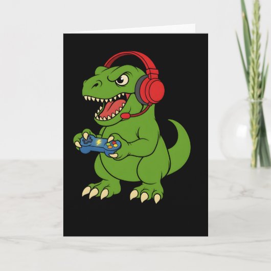 Gamer Bruh dinosaur Video Games Gift for Boys Teen カード (正面)