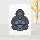 Gamer Bruh Gorilla Video Games Gift for Boys Teen カード (黄色い花)