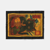 Gamer Cat Eating Ramen Japanese Style  フリースブランケット (正面(横))