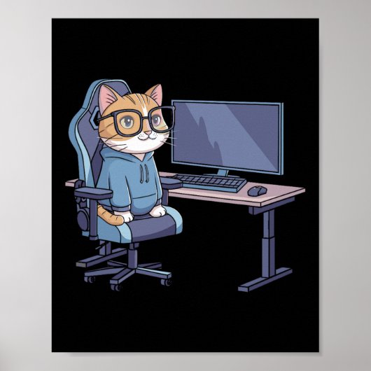 Gamer Cat Squad Funny Meme 1  ポスター (正面)