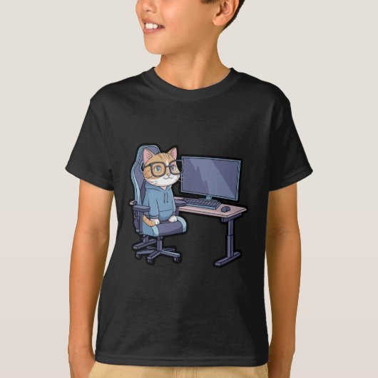 Gamer Cat Squad Funny Meme  Tシャツ (正面)