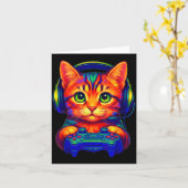 Gamer Cat Video Games Boys Teen Men Girls Funny Ca カード (黄色い花)