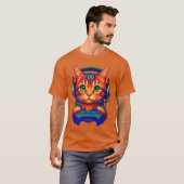 Gamer Cat Video Games Boyseen Men Girls Funny Cat Tシャツ (正面フル)