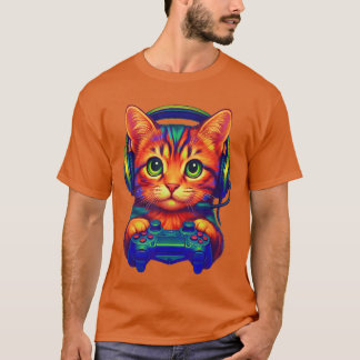 Gamer Cat Video Games Boyseen Men Girls Funny Cat  Tシャツ