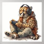 Gamer Cheetahのポスターまたはダウンロー子供へド ポスター (正面)
