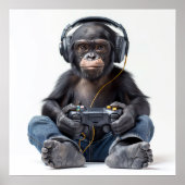 Gamer Chimpのポスターまたはダウンロー子供へド ポスター (正面)