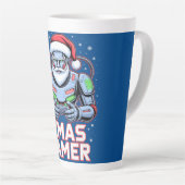 Gamer Christmas Gifts Cyber Santa Robot Xmas Gamer カフェラテマグ (右アングル)