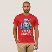 Gamer Christmas Gifts Cyber Santa Robot Xmas Gamer Tシャツ (正面フル)