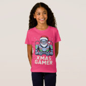 Gamer Christmas Gifts Cyber Santa Robot Xmas Gamer Tシャツ (正面フル)