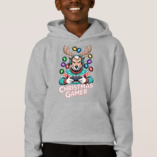 Gamer Christmas Gifts Reindeer Gaming (正面)