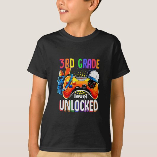 Gamer Ck To School Gamepad 3rd Third Grade Level U Tシャツ (正面)