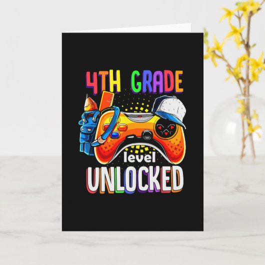 Gamer Ck To School Gamepad 4th Fourth Grade Level  カード (黄色い花)