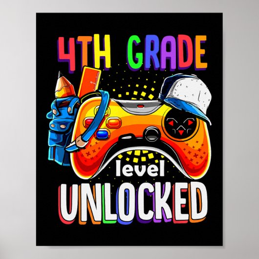 Gamer Ck To School Gamepad 4th Fourth Grade Level  ポスター (正面)