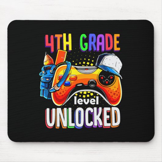 Gamer Ck To School Gamepad 4th Fourth Grade Level  マウスパッド (正面)
