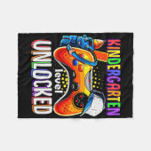 Gamer Ck To School Gamepad Kindergarten Level Unlo フリースブランケット (正面(横))