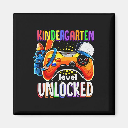 Gamer Ck To School Gamepad Kindergarten Level Unlo マグネット (正面)