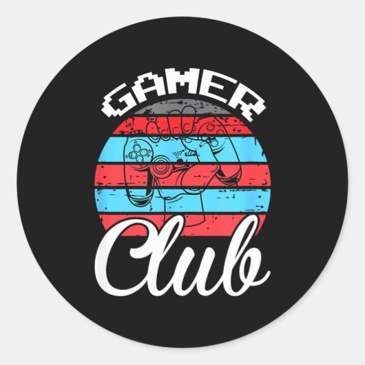 Gamer Club Funny Gaming Quotes Gift For Players  ラウンドシール (正面)