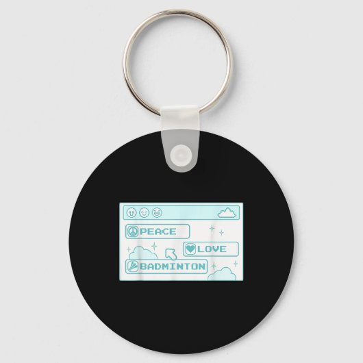 Gamer Computer Geek Pc Nerd Cool Peace Love Badmin キーホルダー (正面)
