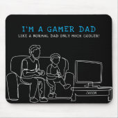 Gamer Dad | モノグラム父の日 マウスパッド (正面)